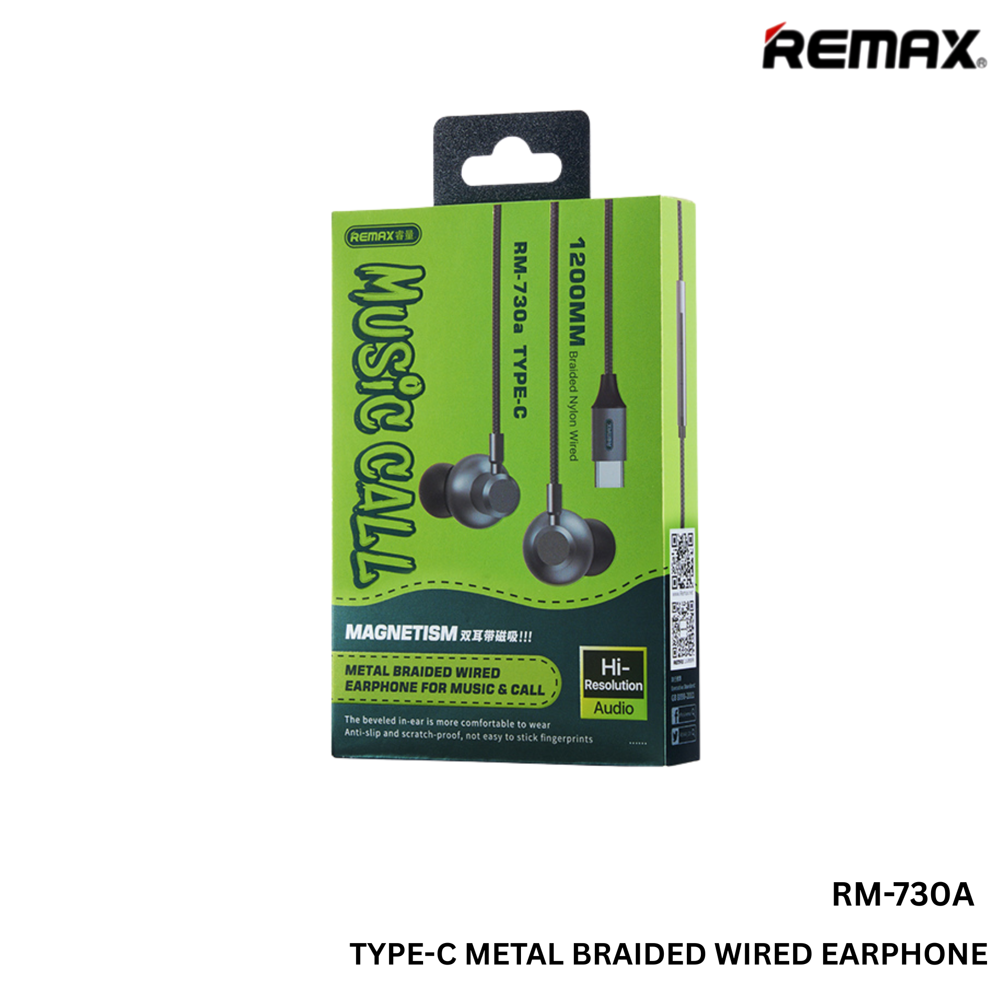 REMAX - RM-730 Type-C Metal Wired Earphone - Grey