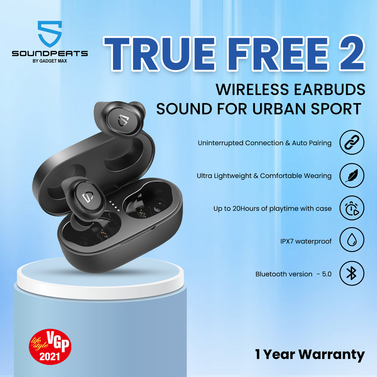 SoundPeats True Free 2 Bluetooth V5.0 True Wireless Earbuds Remax Online Shop