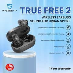 SoundPeats True Free 2 Bluetooth V5.0 True Wireless Earbuds