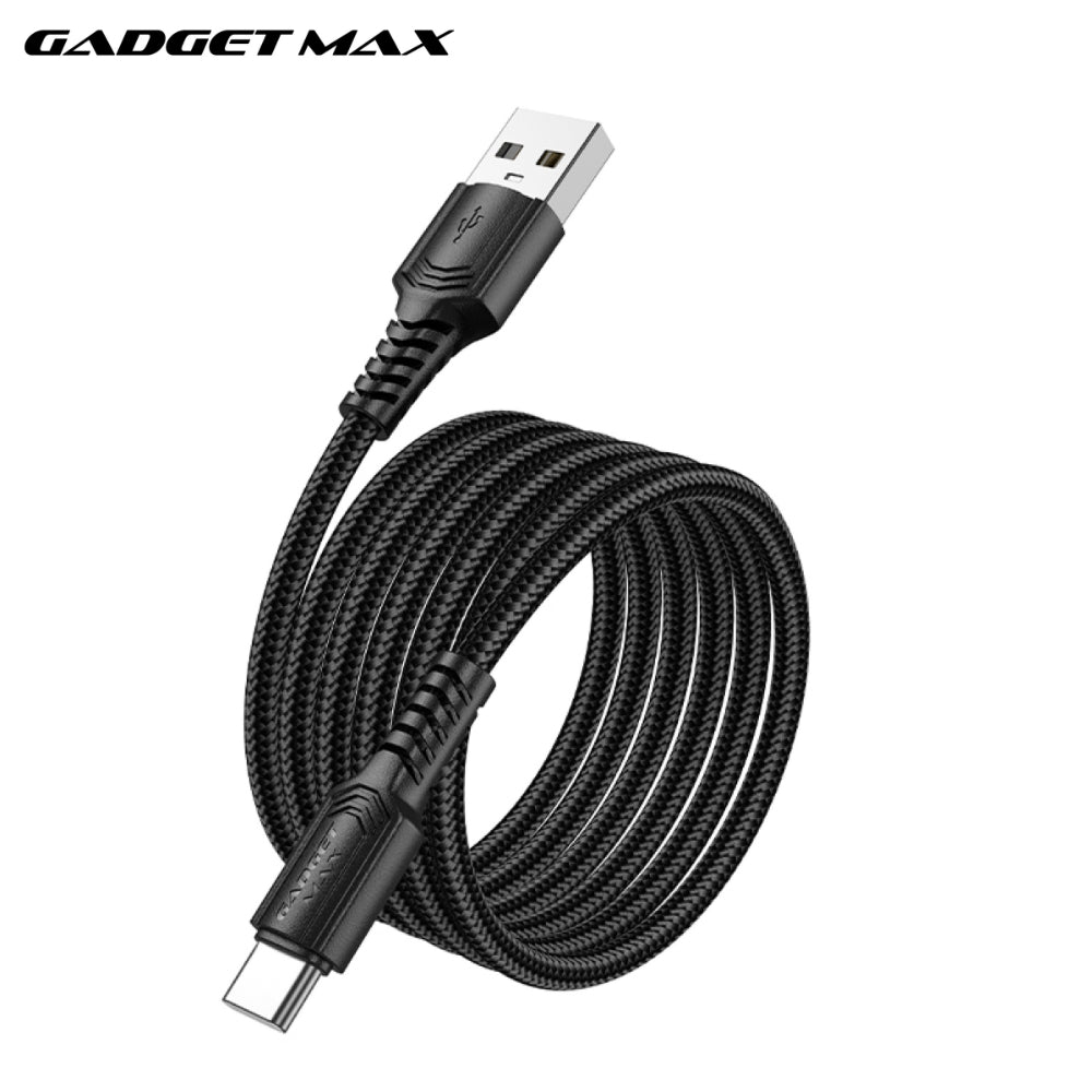 GADGET MAX - GX29 Woven Series USB To Type-C Fast Charging Data Cable (3A) - Black
