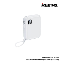 REMAX RPP-579 Icyal Series 10000mAh PD+QC Fast Charging Power Bank(PD 20W+QC 22.5W) - White