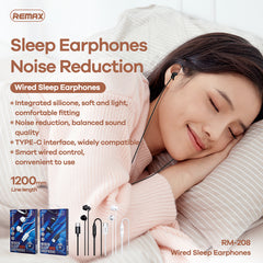 REMAX RM-208A TYPE-CWIRED SLEEP EARPHONEFOR MUSIC & CALL(1.2M)