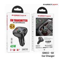 GADGET MAX - GMCC-02 45W FM Transmitter Car Charger - Black