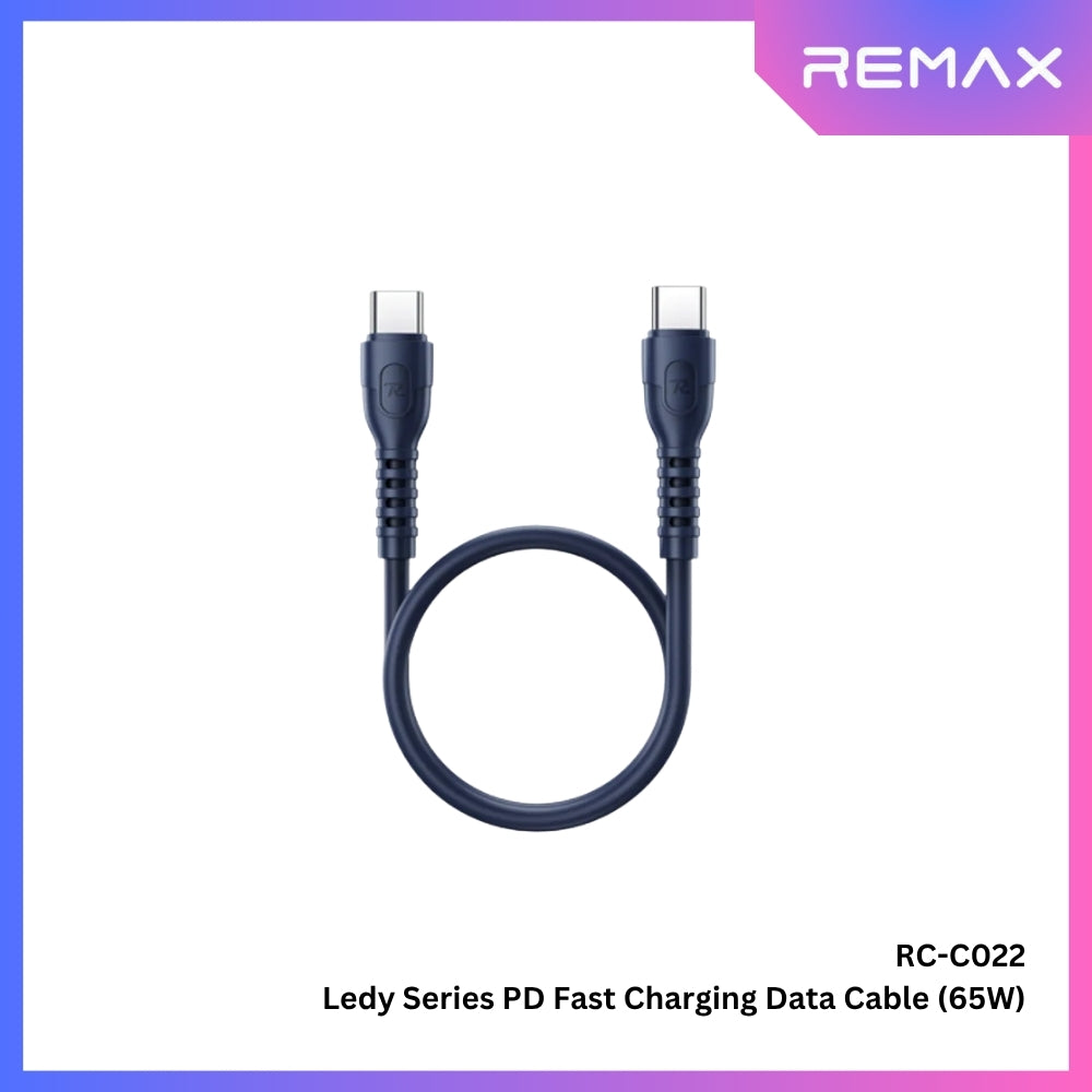 REMAX - RC-C022 C-C Ledy Series Type-C to Type-C Fast Charging Data Cable (65W) - White