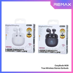 REMAX - CozyBuds W39 V5.4 Digital Display Bluetooth Wireless Earbuds - Blue