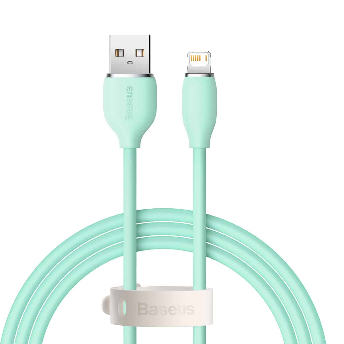 BASEUS JELLY LIQUID SILICA GEL FAST CHARGING DATA CABLE USB TO IPHONE 2.4A 1.2M - Green