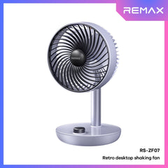 REMAX - RS-ZF07 Retro Shaking Desktop Fan (3600mAh) - Blue