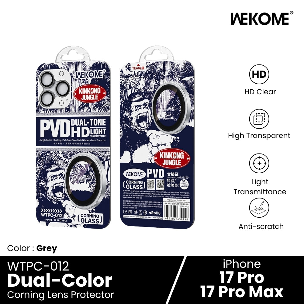 WEKOME - WTPC-012 KinKong Dual-Color Camera Lens Protector - iPhone 17 Pro / 17 Pro Max ( Grey )