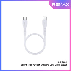 REMAX - RC-C022 C-C Ledy Series Type-C to Type-C Fast Charging Data Cable (65W) - Blue