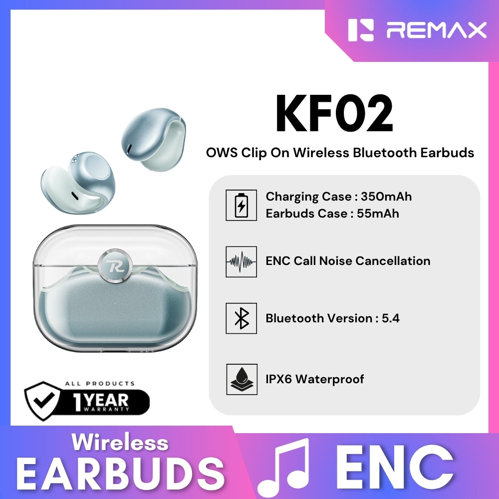 REMAX - KF02 OWS Clip-On Bluetooth Wireless Earbuds - Green