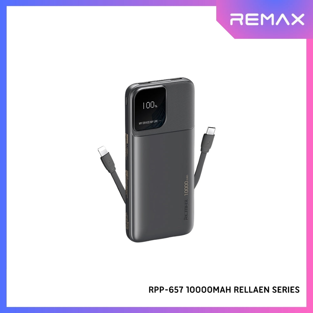 REMAX RPP-657 Rallaen Series 10000mAh Fast Charging Power Bank(2.4A) - Black