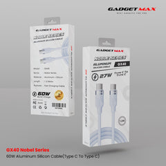 GADGET MAX - GX40 C-C Nobel Series Type-C To Type-C PD Fast Charging Data Cable (60W) - Blue