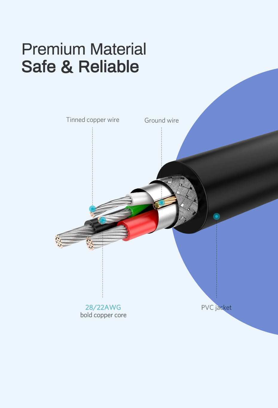 Ugreen US289 USB 2.0A to Micro USB Nickel Plating Cable 1M - Black