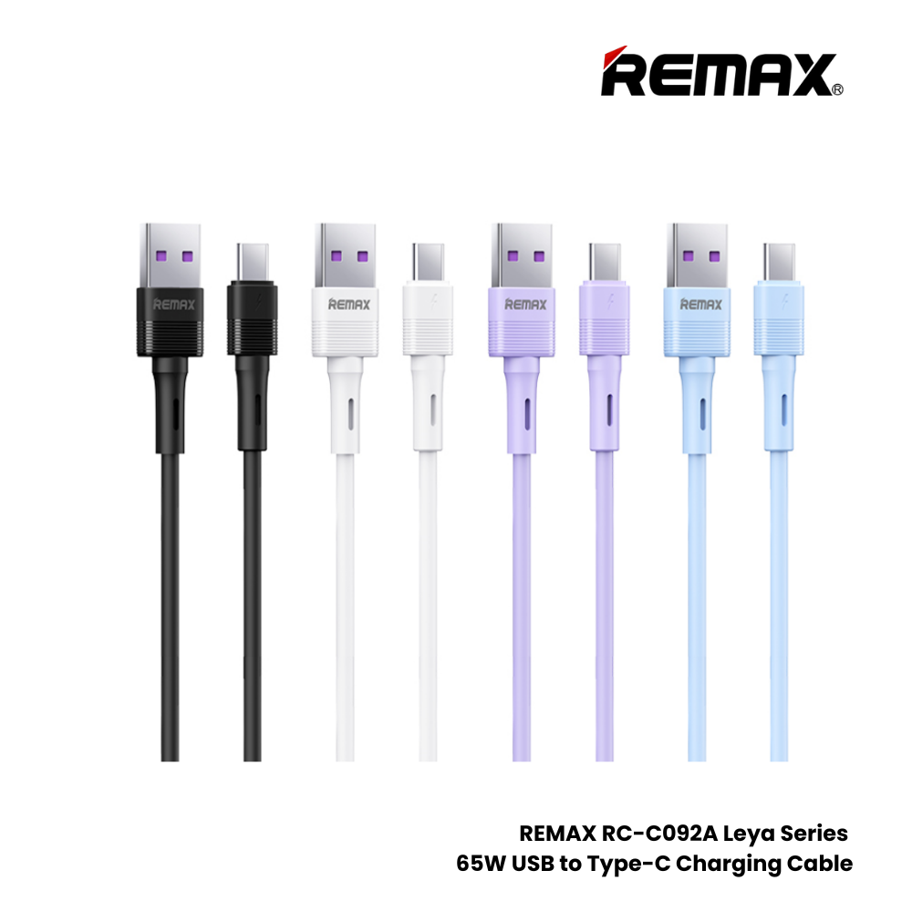 66W ( Type-C )-REMAX RC-092A Leya Series 66W USB to Type-C Fast Charging Data Cables - Black