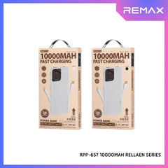 REMAX RPP-657 Rallaen Series 10000mAh Fast Charging Power Bank(2.4A) - Black