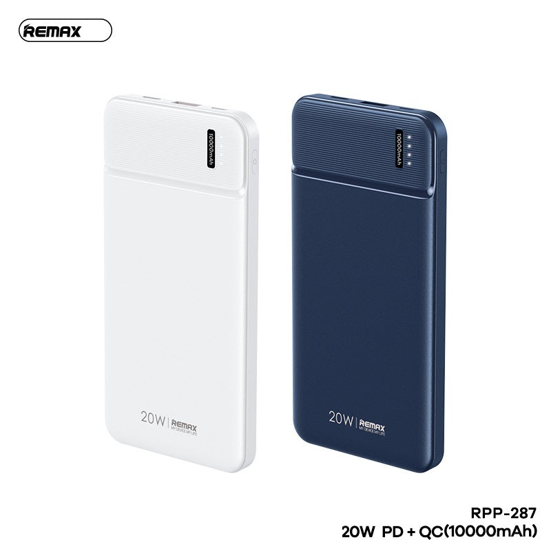 REMAX RPP-287 10000mAh PURE SERIES 20W PD+QC MULTI-COMPATIBLE FAST CHARGING POWER BANK(Blue)
