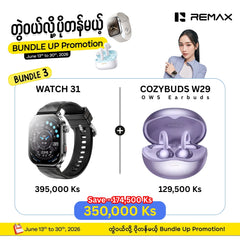 [ Bundle ] REMAX Watch 31 Smart Watch + REMAX CozyBuds W29 OWS Earbuds