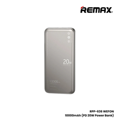 REMAX RPP-636 Wefon Series 10000mAh Fast Charging Ultra thin Power Bank(20W) - Grey