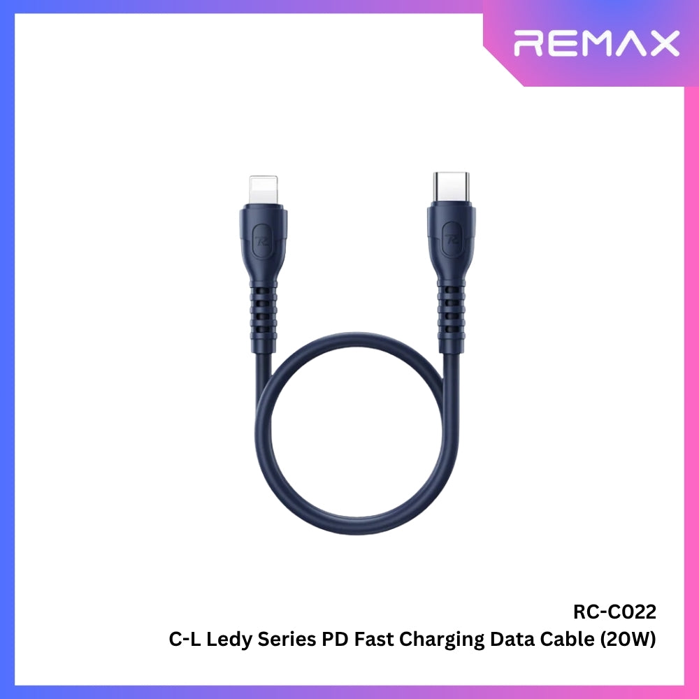 REMAX - RC-C022 C-L Ledy Series Type-C to Lightning PD Fast Charging Data Cable (20W) - Blue