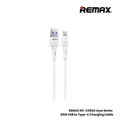 66W ( Type-C )-REMAX RC-092A Leya Series 66W USB to Type-C Fast Charging Data Cables - White