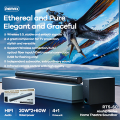 Remax - RTS-60 Air Ship Series Home Theatre Wireless Soundbar (100W) - Black