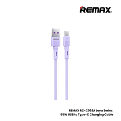 66W ( Type-C )-REMAX RC-092A Leya Series 66W USB to Type-C Fast Charging Data Cables - Purple