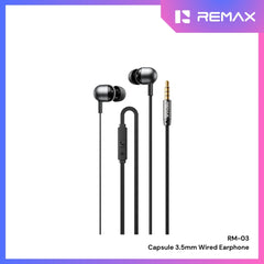 REMAX - RM-03 3.5mm Capsule Wired Earphone - Black