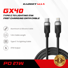 GADGET MAX - GX40 C-L Nobel Series Type-C To Lightning PD Fast Charging Data Cable (27W) - Blue