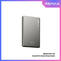 REMAX - RPP-107 Vocard Pro Series 5,000mAh PD Magnetic Wireless Power Bank(PD 20W) - Grey