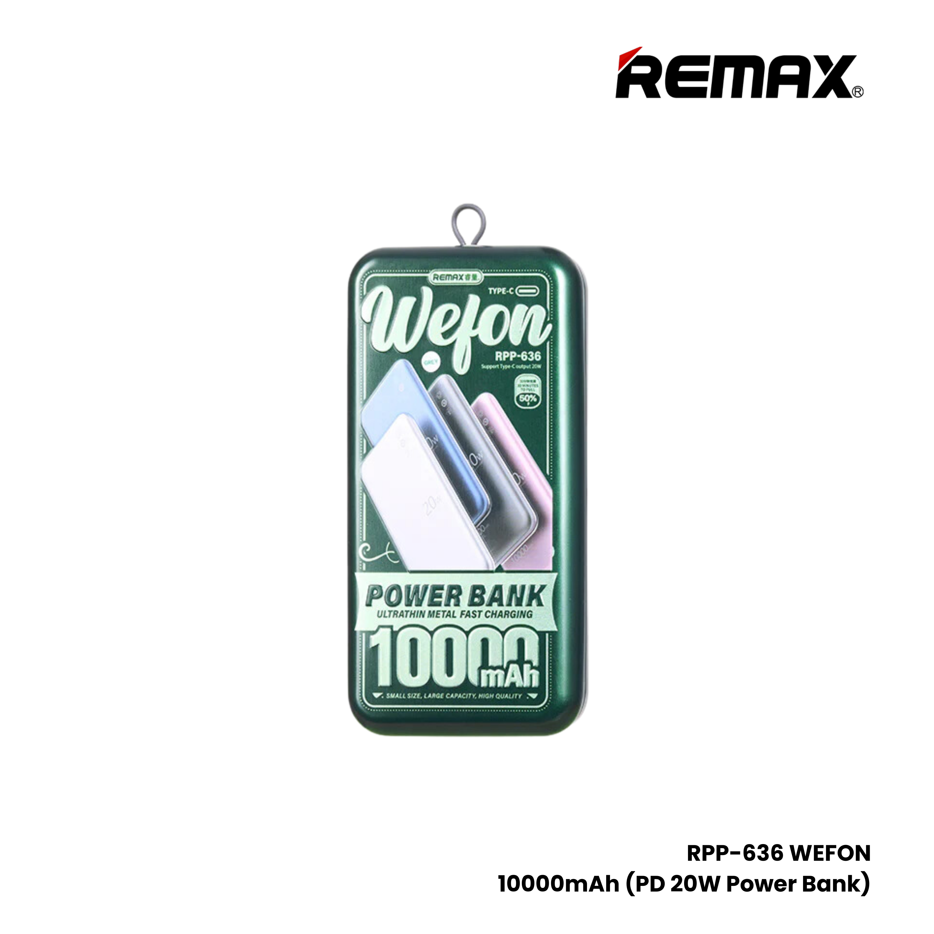 REMAX RPP-636 Wefon Series 10000mAh Fast Charging Ultra thin Power Bank(20W) - Purple