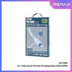 REMAX - RC-C022 C-L Ledy Series Type-C to Lightning PD Fast Charging Data Cable (20W) - Blue