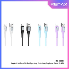 REMAX - RC-C096i Crystal Series USB to Lightning Fast Charging Data Cable ( 2.4A ) - Black