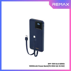 REMAX RPP-500 Suji Series 10000mAh PD+QC Fast Charging Power Bank(PD 20W+QC 22.5W) - Blue