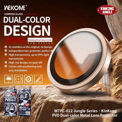 WEKOME - WTPC-012 KinKong Dual-Color Camera Lens Protector - iPhone 17 Pro / 17 Pro Max ( Grey )