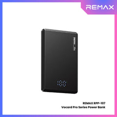 REMAX - RPP-107 Vocard Pro Series 5,000mAh PD Magnetic Wireless Power Bank(PD 20W) - Black