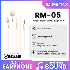 REMAX - RM-05 3.5mm In-Ear Metal Wired Earphone - Beige