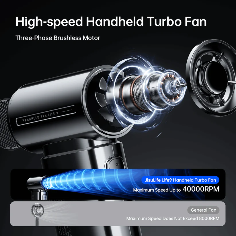 Jisulife - Handheld Fan Life 9 ( 5000mAh ) - Chrome