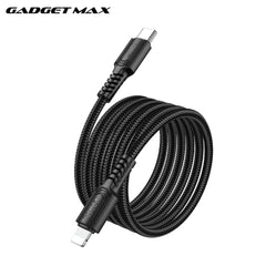 GADGET MAX - GX29 C-L Woven Series Type-C To Lightning Fast Charging Data Cable (27W) - Black