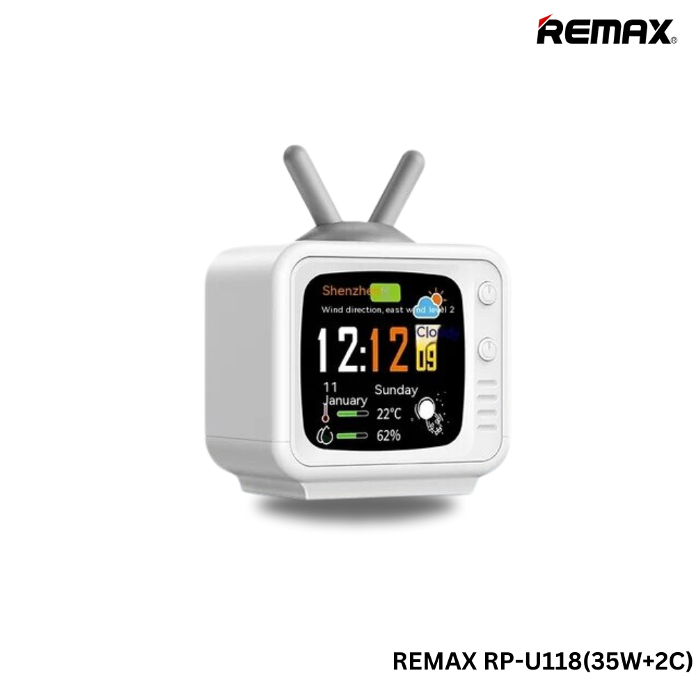 REMAX RP-U118 PANDA TV Series 35W PD+ QC 2C Gan Folding Charger(White)