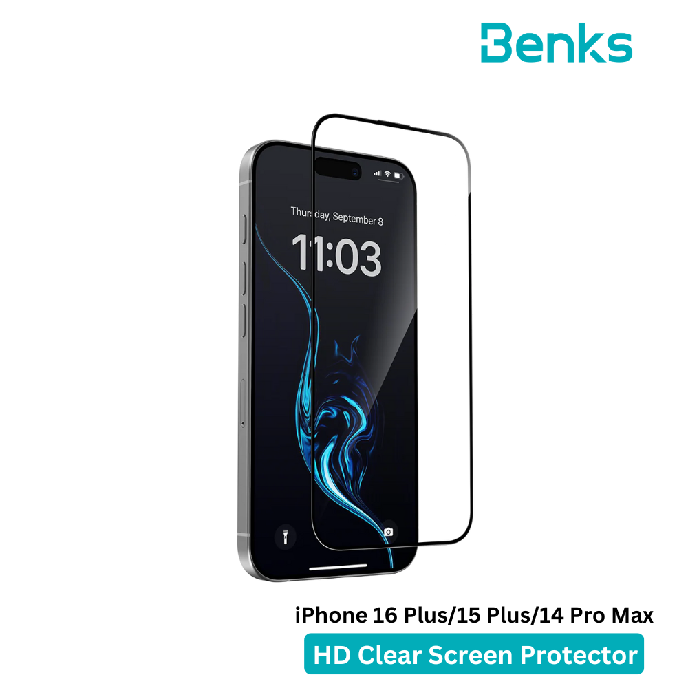 Benks (iPhone 16 Plus/15 Plus/14 Pro Max) GlassWarrior HD Screen Protector iP16 Plus/15 Plus/14 Pro Max