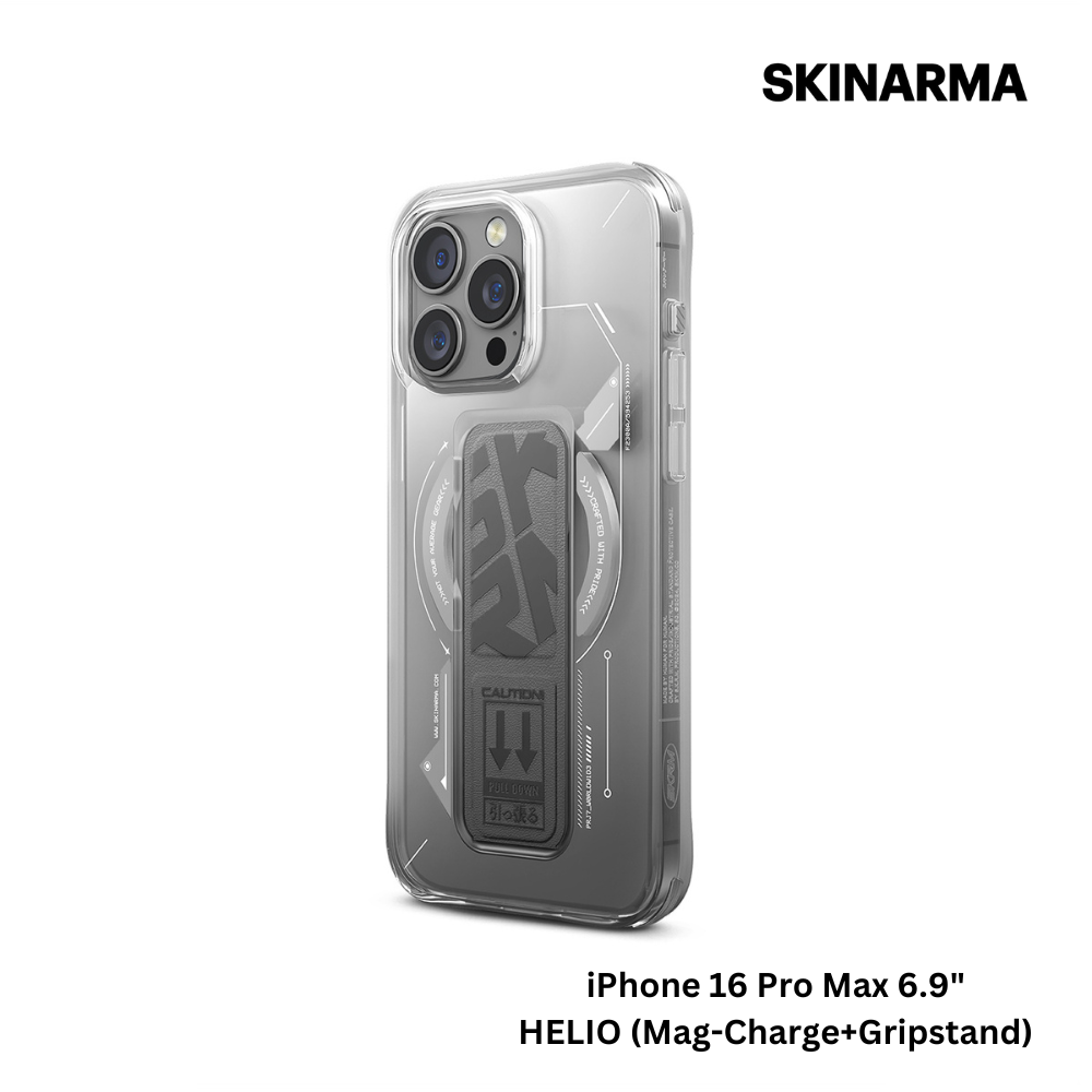 Skinarma iPhone 16 Pro Max 6.9" Helio (Mag-Charge+Gripstand) Case - Titanium