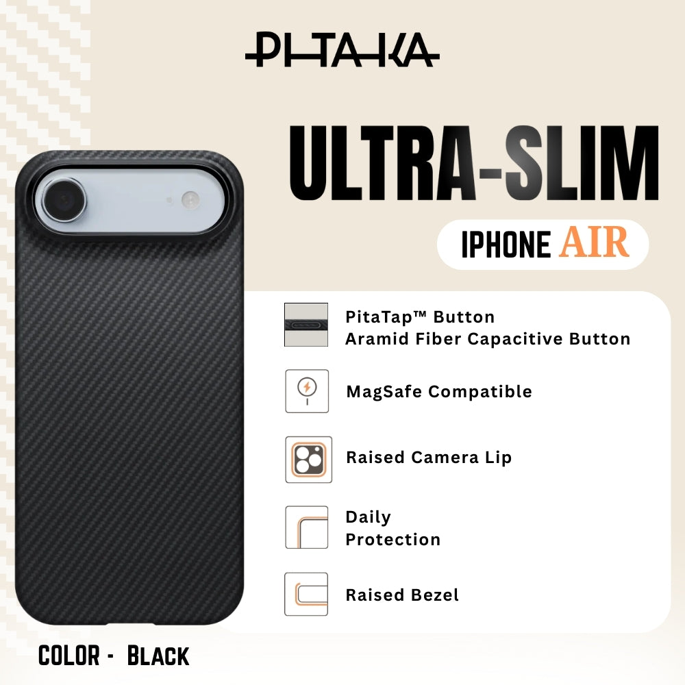 PITAKA - Ultra-Slim Case For iPhone Air - Black/Grey