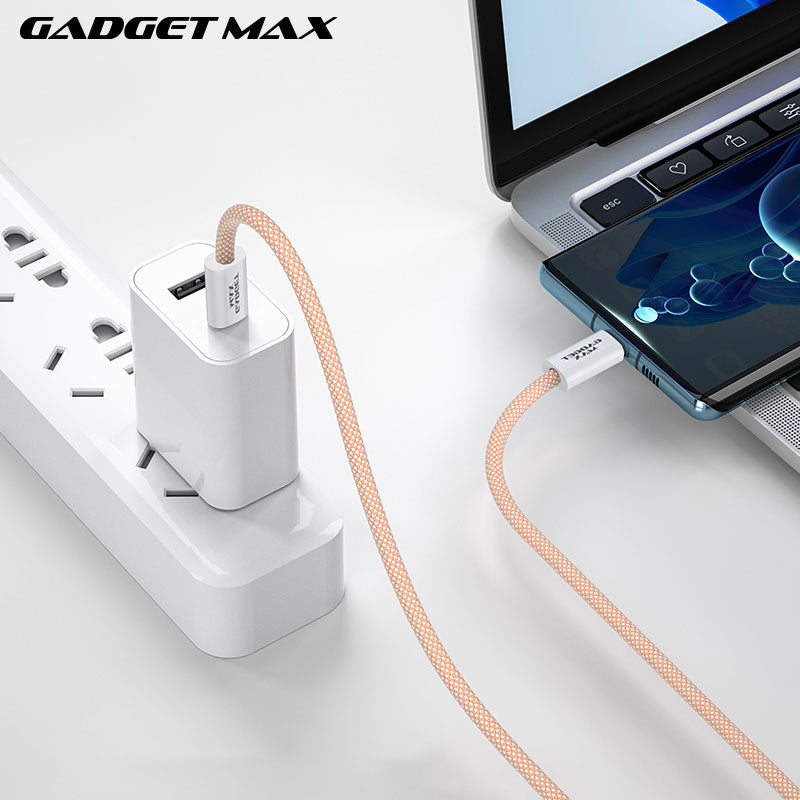 GADGET MAX GX15 FAST CHARGING TYPE-C TO TYPE-C CHARGING DATA CABLE PD(60W) (1.2M) - ROSE GOLD