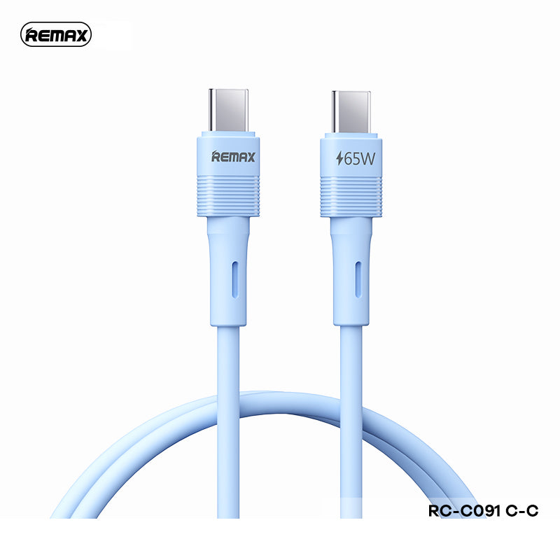 REMAX RC-C091 C-C 1M 65W PD LEYA SERIES FAST CHARGING LIQUID SILICONE DATA CABLE FOR TYPE-C TO TYPE-C (1M)