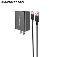 GADGET MAX - GM2021 Type-C Single Port Quick Charger Set ( 3A ) - Black