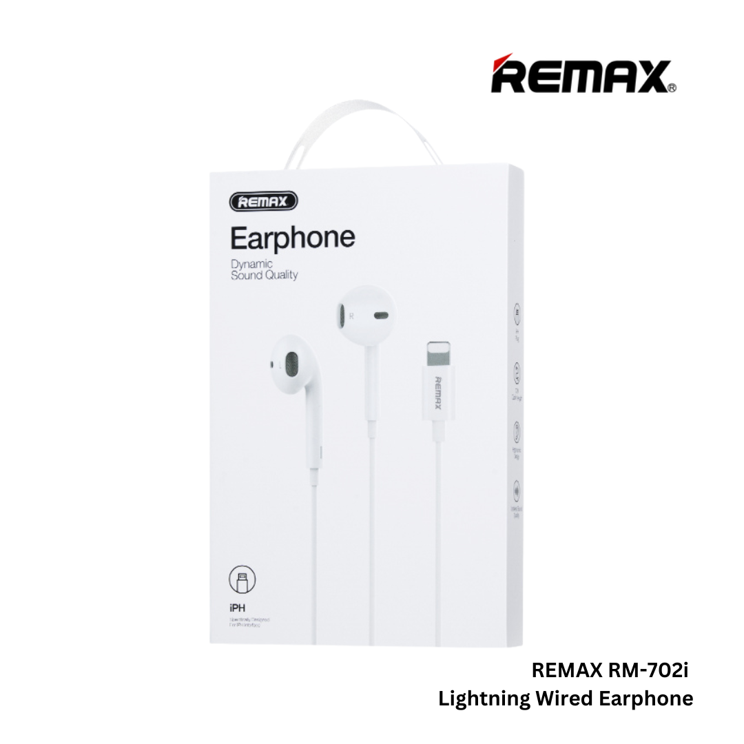 REMAX RM-702i Lightning Wired Earphone - White