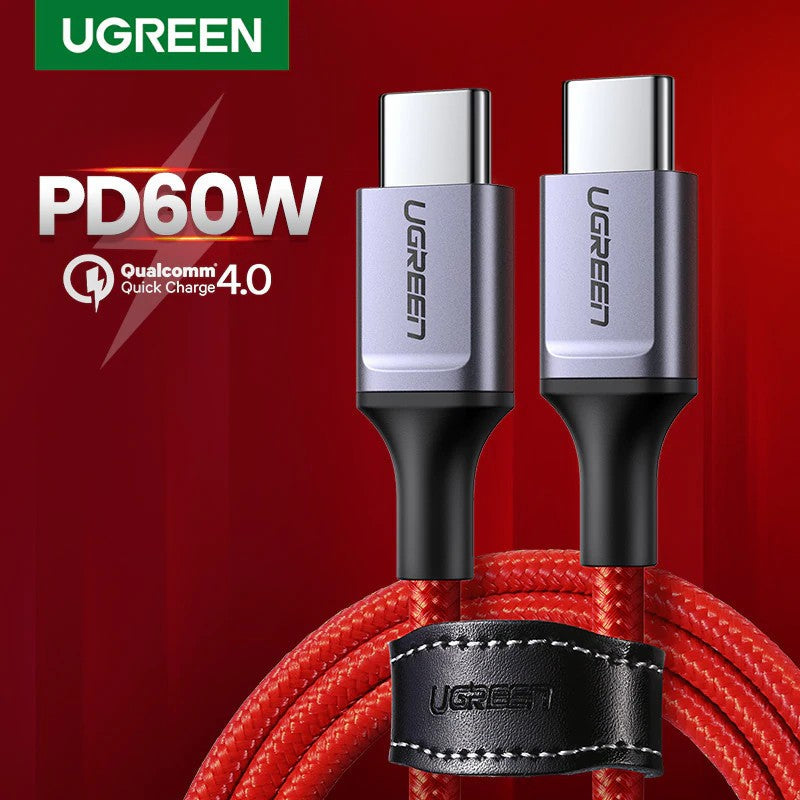 UGREEN OFFICIAL US294 60W USB C to C Fast Charging Cable 1M - Red