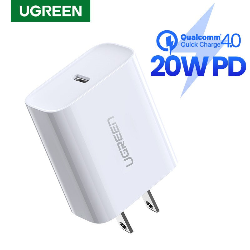 UGREEN CD238/137 IPhone 12 Charger, UGREEN 20W PD FAST CHARGER ONLY US, 20W PD, Fast Charger, Quick Charger ,Fast Charging/Wall Charger/Power Delivery/Power Adapter/type c to lightning