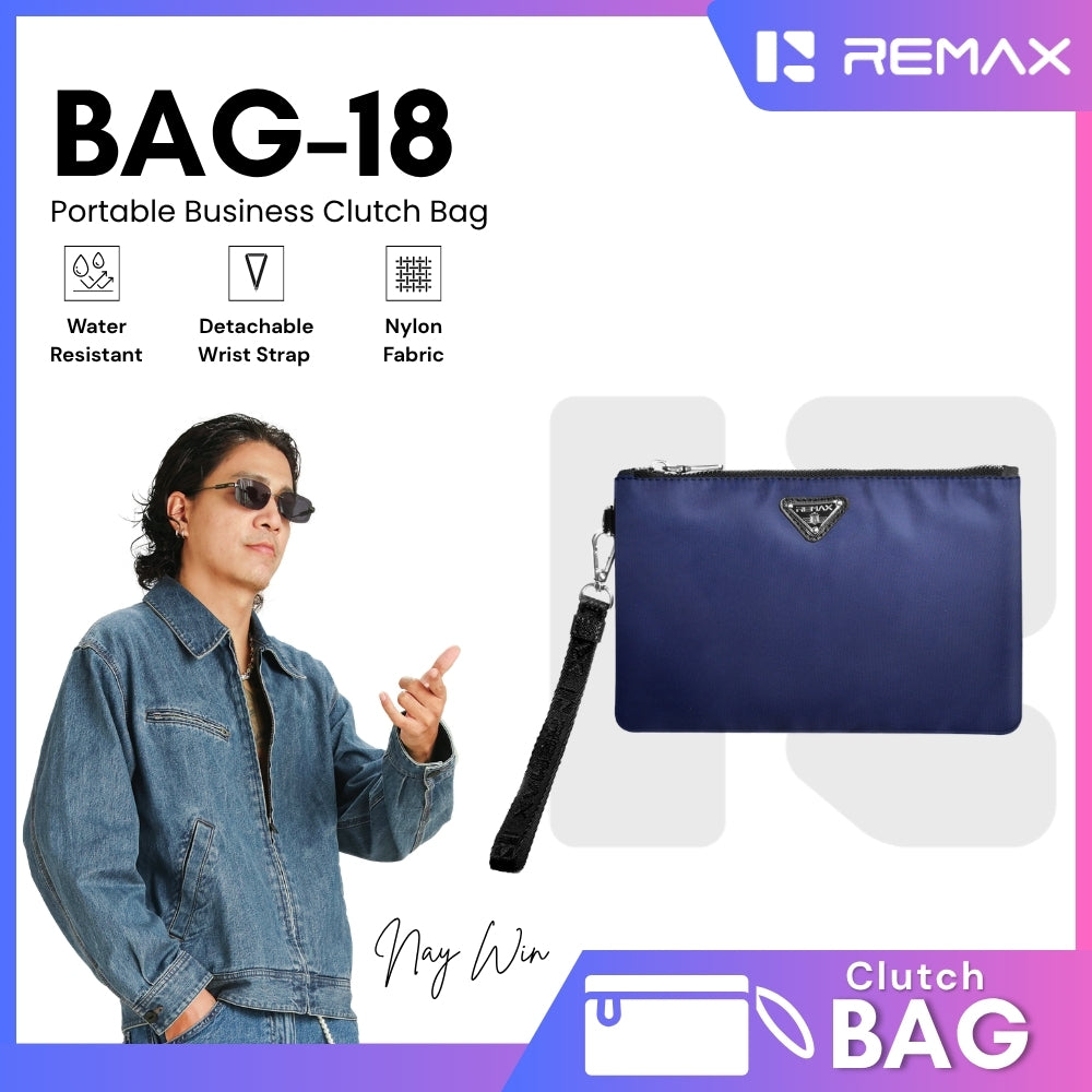 REMAX - BAG-18 Portable Business Clutch Bag - Blue
