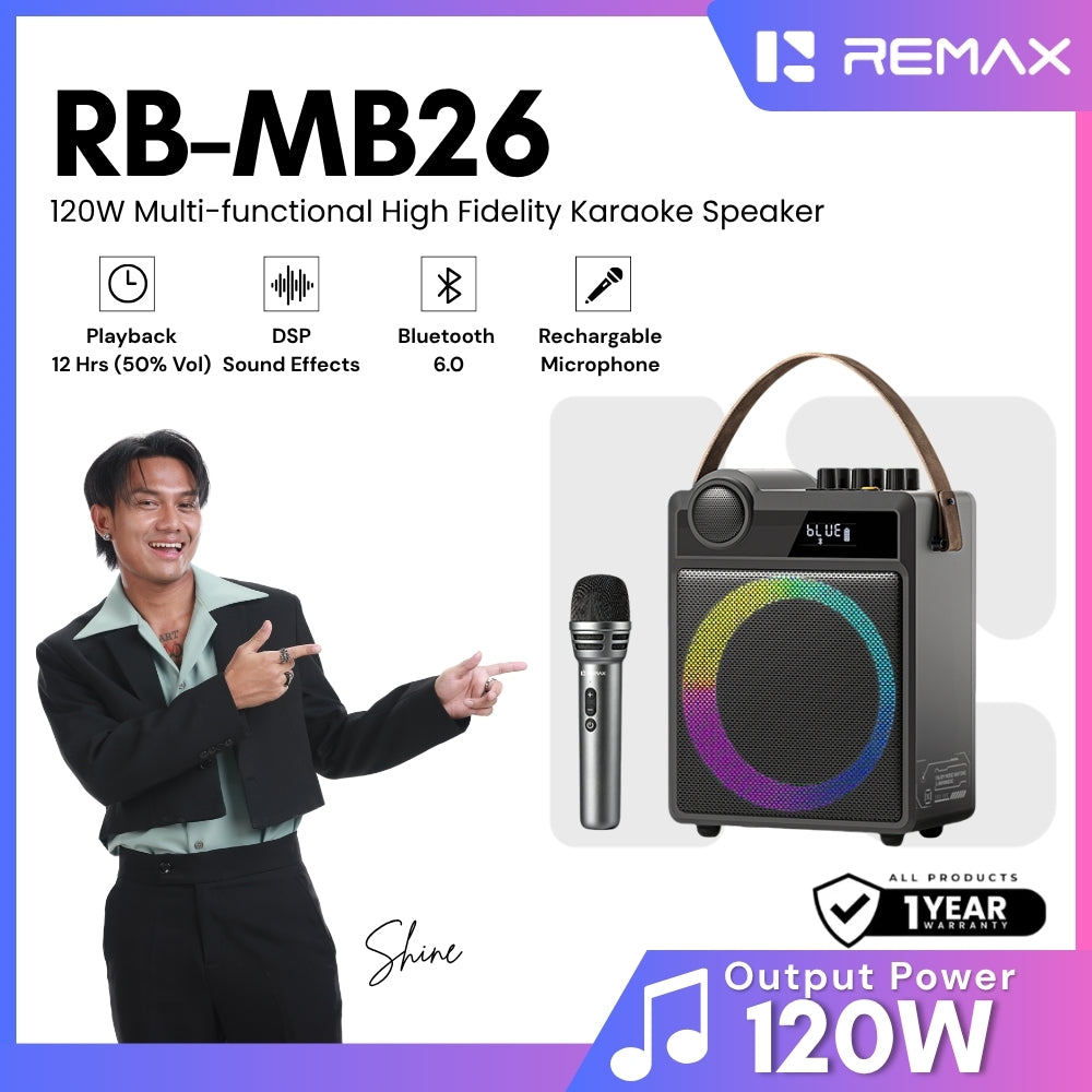 REMAX - RB-MB26 120W Multi-functional High Fidelity Karaoke Speaker